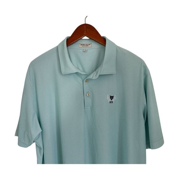 Peter Millar Summer Comfort Polo Shirt Jersey Light Blue Embroidered Fox Blue - - Picture 3 of 9